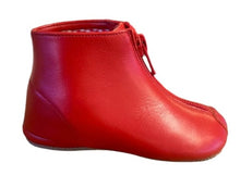 Pepe Red Leather Zipper Booties