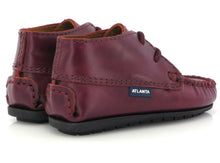 Altanta Moccasin Baby Burgundy Smooth Leather Booties