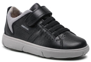 Geox Nebcup Black Grey Leather Sneakers