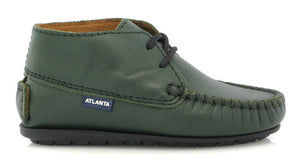 Altanta Mocassin Baby Green Smooth Leather Booties