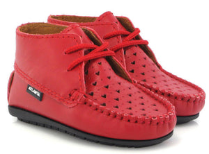 Atlanta Baby Red Smooth Heart Leather Bootie