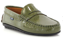 Atlanta Mocassin Green Kaki Patent Leather Loafer
