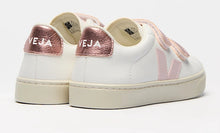 Veja Girls Esplar Leather Petale Nacre White Velcro Sneakers