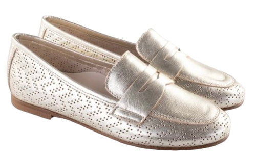 Beberlis Gold Design Slip On Loafers
