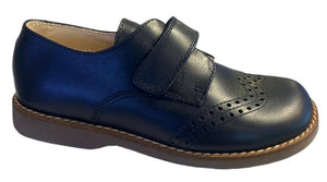 Beberlis Azul Navy Leather Velcro Oxford Shoe