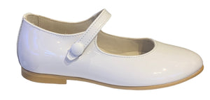 Shawn & Jeffery White Patent Leather Snap Mary Jane