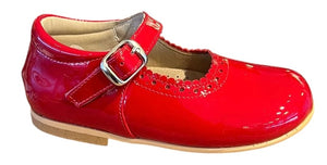 Shawn & Jeffery Red Patent Leather Girls European Buckle Mary Jane