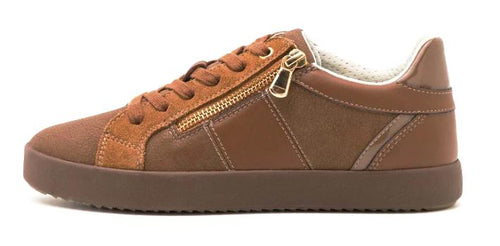 Geox Blomiee Toffee Leather Sneakers