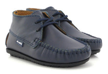 Altanta Mocassin Baby Navy Blue Smooth Leather Booties