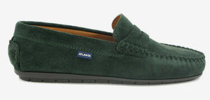 Atlanta Mocassin Green Suede Penny Loafer