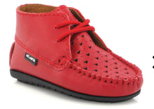 Atlanta Baby Red Smooth Heart Leather Bootie