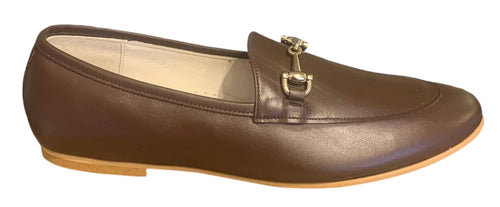 Shawn & Jeffery Brown Brandy Leather Buckle Slip On Shoe