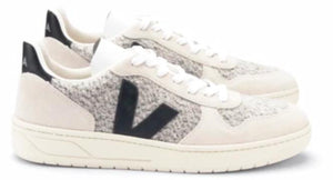 Veja Snow Black Lace Up White Sneaker Shoes