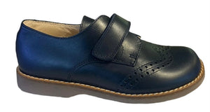 Beberlis Azul Navy Leather Velcro Oxford Shoe