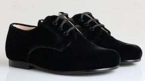 Beberlis Black Velvet Oxford Dress Shoes