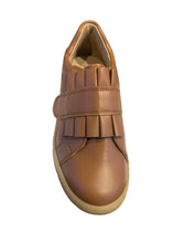 Shawn & Jeffery Tan Roble Leather Velcro Designed Sneakers