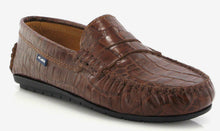 Atlanta Mocassin Camel Croco Leather Loafer