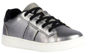 Geox Eclyper Silver Black Leather Sneakers