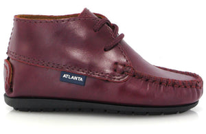 Altanta Moccasin Baby Burgundy Smooth Leather Booties