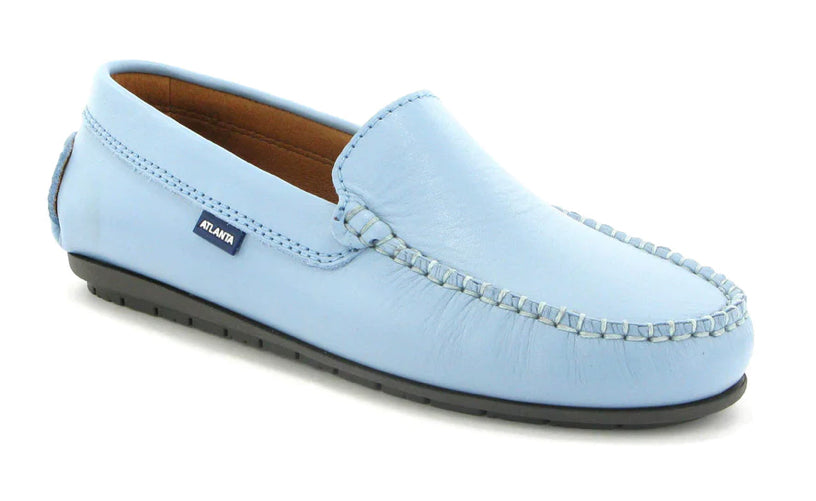 Atlanta Mocassin Sky Blue Smooth Leather Loafer