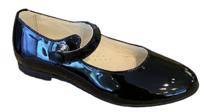 Shawn & Jeffery Black Patent Leather Girls Button Mary Jane