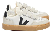 Veja White Black Natural Sole Velcro Sneakers