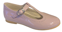 Shawn & Jeffery Wingtip Pink Patent T-Strap Leather Shoe