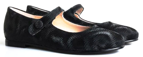 Beberlis Girls Black Bolt Mary Jane Shoes