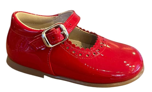 Shawn & Jeffery Red Patent Leather Girls European Buckle Mary Jane