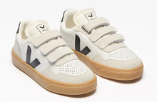Veja White Black Natural Sole Velcro Sneakers