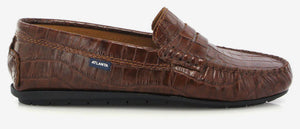 Atlanta Mocassin Camel Croco Leather Loafer