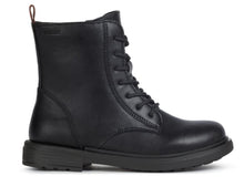 Geox Eclair Black Leather High Lace Up Booties