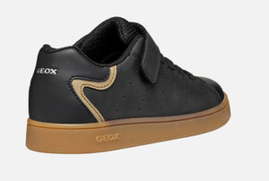 Geox Eclyper Black Beige Leather Sneakers