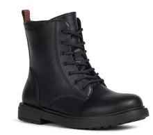 Geox Eclair Black Leather High Lace Up Booties