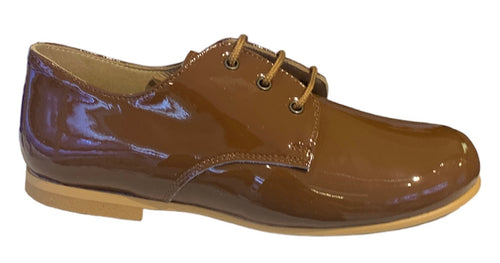 Shawn & Jeffery Tan Patent Leather Oxford Dress Shoe