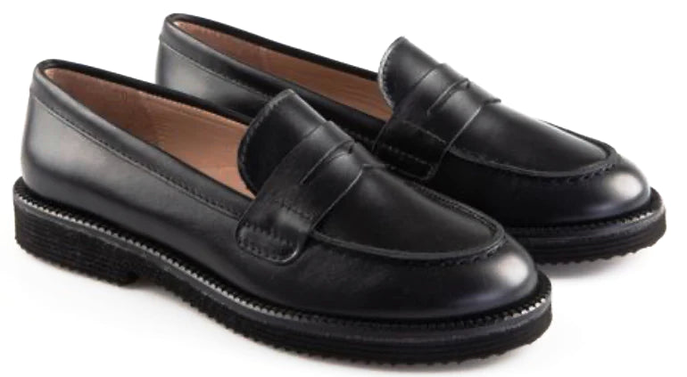 Beberlis Chunky Black Tractor Slip On Loafers