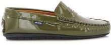 Atlanta Mocassin Green Kaki Patent Leather Loafer