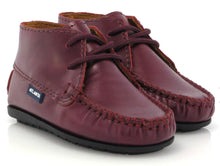 Altanta Moccasin Baby Burgundy Smooth Leather Booties
