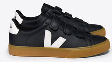 Veja Recife Black White Leather Velcro Sneakers