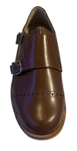 Shawn & Jeffery Boys Cuero Mocasino Double Buckle Velcro Dress Shoe