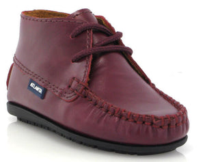 Altanta Moccasin Baby Burgundy Smooth Leather Booties