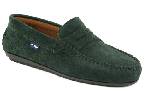 Atlanta Mocassin Green Suede Penny Loafer