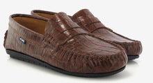 Atlanta Mocassin Camel Croco Leather Loafer