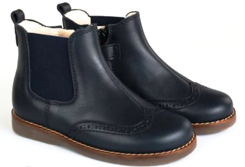 Beberlis Navy Cathay Leather Classic Booties