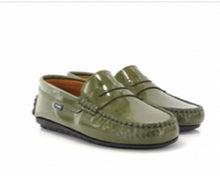 Atlanta Mocassin Green Kaki Patent Leather Loafer