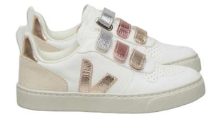 Veja White Shiny Velcro Sneakers