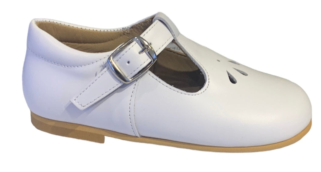 Shawn & Jeffrey White Leather T Strap Shoe