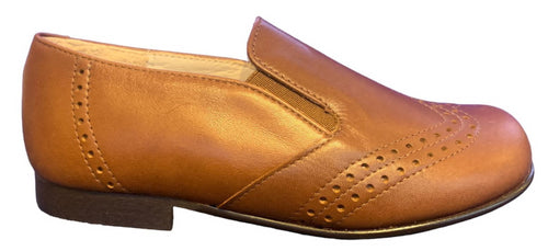 Beberlis Roble Tan Leather Slip On Designed Smoking Shoe