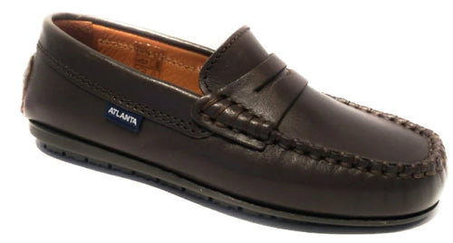 Altanta Moccasin Dark Brown Smooth Leather Penny Loafer