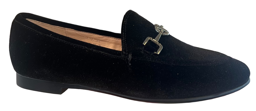 Venettini Rian Velvet Black Leather Loafer